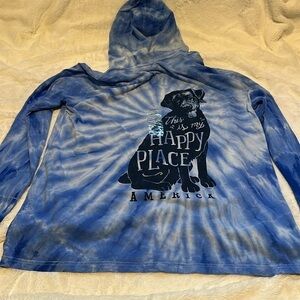 Long Sleeve Cotton America Lab This is my Happy Place Hoodie Tie Dye New